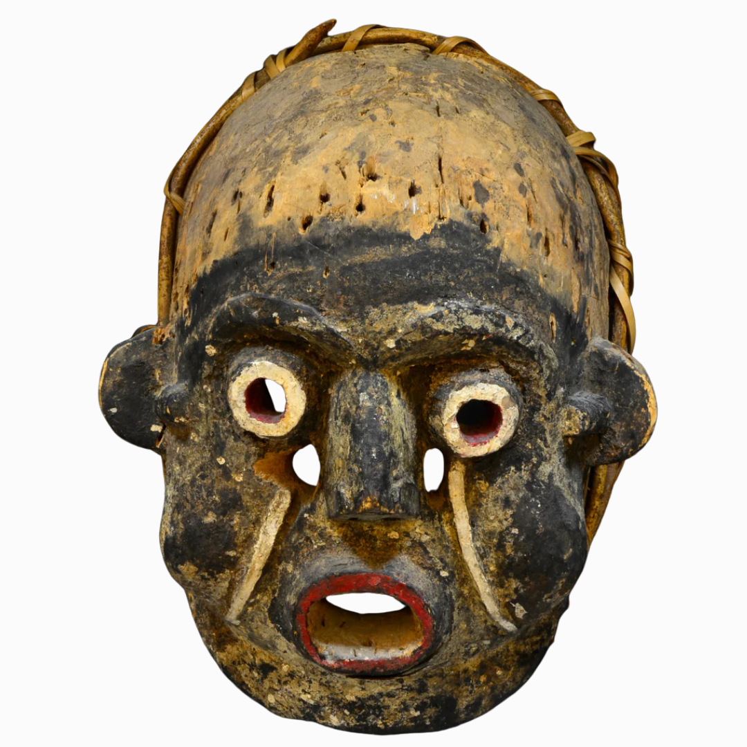 African Ibibio Wood Carved Mask