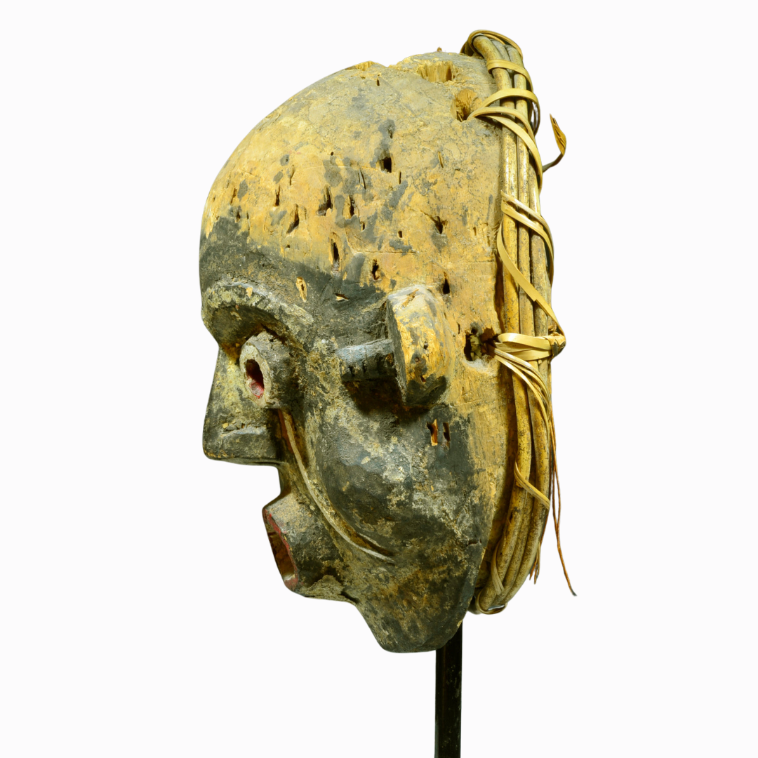 African Ibibio Wood Carved Mask