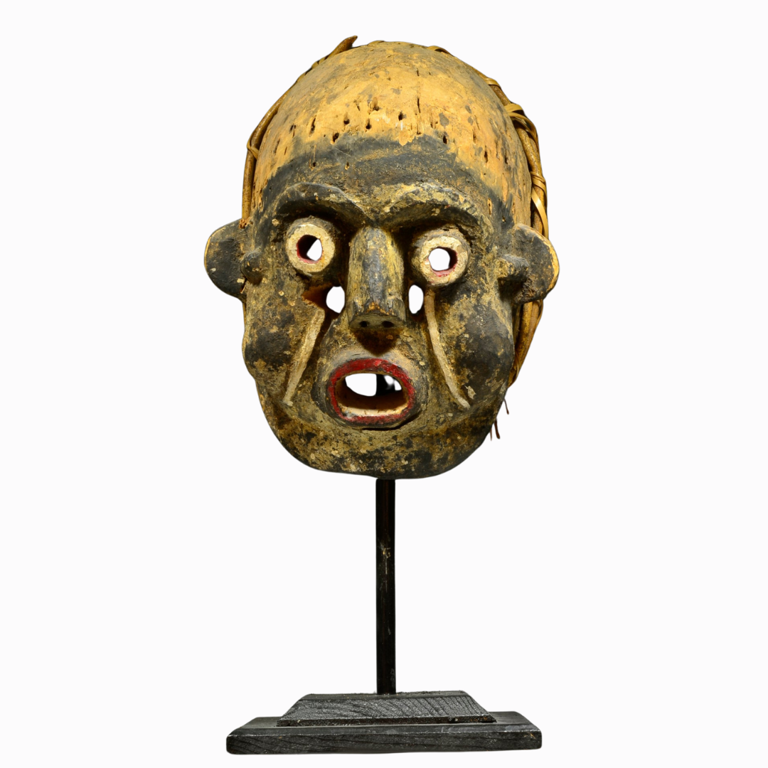 African Ibibio Wood Carved Mask